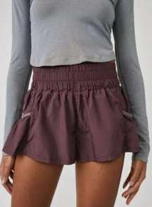 Free people movement burgundy shorts S