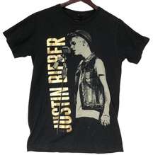 JUSTIN BIEBER Size Small Believe Live 2013 Tour T-Shirt - Black by Tultex GOLD