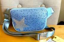 NEW! Vintage Havana Blue Rhinestone Fanny Pack Kangaroo bag Annsley NWT