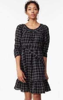 Rebecca Taylor LA VIE LUREX PLAID DRESS smocked xs