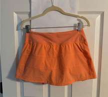 Lululemon pace rival skirt, light orange, size 4