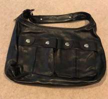 DKNY Black Leather Shoulder Bag