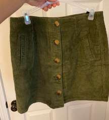 Olive Green Corduroy Skirt