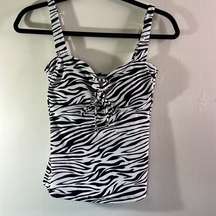 NWT Tankini Top Zebra Size Small