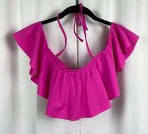 Raisins Hot Pink Ruffle Bikini Top Sz.S NWT