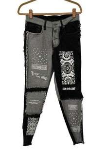 JK Attire Half Awake Graffiti Print High Waist Skinny Jeans