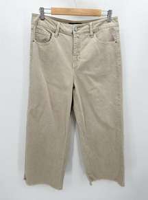 Stitch Star Jeans Women 10 Khaki Tan Denim Wide Leg Cotton Blend Five Pocket