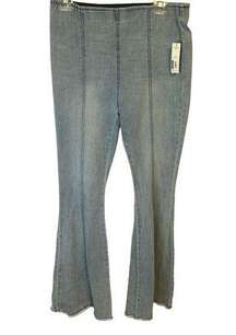 NOBO NEW super high rise light wash stretch waist flared denim size XL