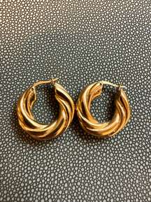 Gold Twisted Hoop Earnings