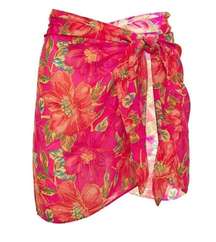 Revolve  Melanie Sarong Cover Up Hot Pink Floral One Size