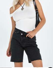 Xena long denim black shorts