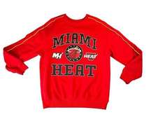 NBA Women's Medium Red Miami Heat Crewneck Pullover Long Sleeve Sweatshirt