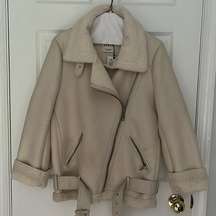 Zara fur zip up coat