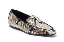 NIB Marion Parke Caroline Snakeskin‎ Embossed Leather Loafer in Natural Python