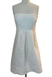 Tracy Reese Fit & Flair Stapless Dress Ivory Textured Fabric Lined Womens 4