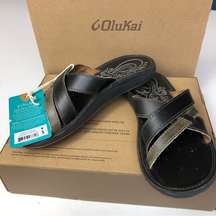 Paniolo Leather Brown Sandals Slides Beach 5