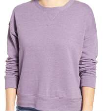 Everleigh Lavender Terry Cloth Crew Sweatshirt.
