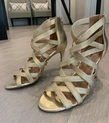 Tie Up Gold Stilletos