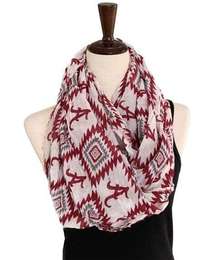 Alabama Infinity Scarf Gauzy Frayed Hem NCAA College Team Gear Crimson Tide