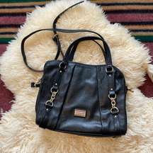 Like New Tommy Hilfiger Pebbled Leather Satchel Crossbody strap Genuine leather