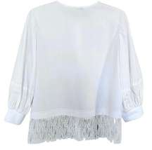 Jason Wu White Poplin Blouse Lace Trim Reworked  XS