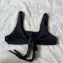 Good American Women’s ways to wear front tie bikini top in black size 2