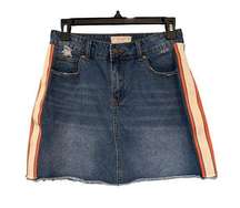 Chelsea & Violet Retro Side Stripe Denim Mini Jean Skirt, Sz 26