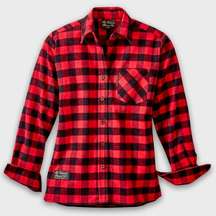 THE VERMONT FLANNEL CO Women's Classic Red Buffalo Flannel Shirt, Size S