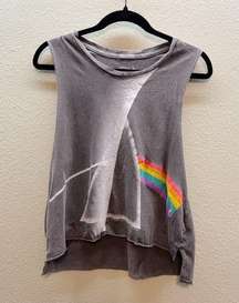 Chaser Pink Floyd Faded Sleeveless Cropped Muscle Tank - Small