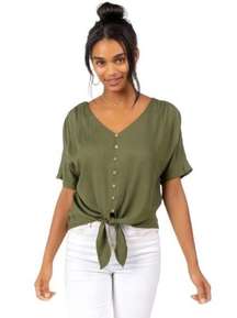 HARPER by Francesca’s Tie Front Top - Large