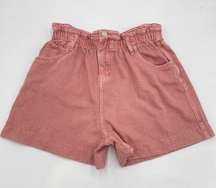 Idem Ditto Jean Shorts Paper Bag Cotton Women Size Large Brownish Pink Denim