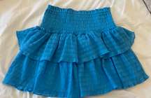 Smocked Blue skirt with shorts