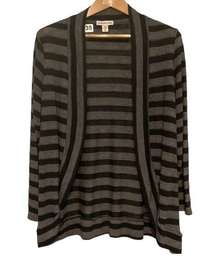 Coldwater Creek black stripes on gray cardigan size XL