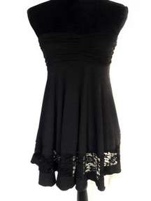 Joe B Black Lace Strapless Dress LBD Medium