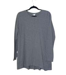 J. Jill 100% Cotton Heather Gray Pocket Oversized Sweatshirt