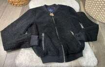 American Eagle Outfitters Black Sherpa Bomber Jacket