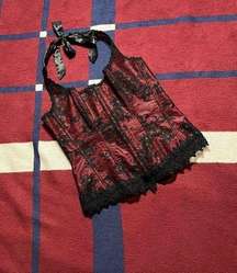 Red halter neck bustier corset 
Women’s 38

Frederick’s of Hollywood