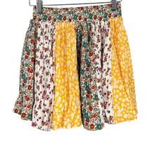 If It Were Me Floral Boho A-Line Skirt Multicolor Yellow White Size Small