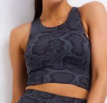 Anthropologie Allfenix Snakeskin Long Line Padded Sports Bra Top XS