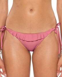 Soluna Tie Side Hipster Swim Bikini Bottom Mulberry Pink Medium NWT