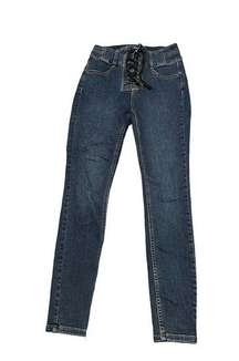 Free People Crvy Jeans 27 We the Free‎ High-Rise Lace-Up