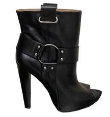 Jessica Simpson 'Light' Black Leather Harness Heeled Boots