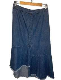 Studio West Apparel Asymmetrical Maxi Jean Skirt - size Small