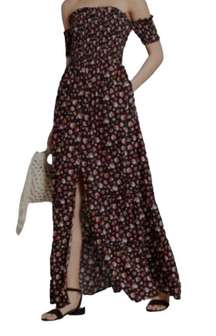 Xhilaration Floral Print Strapless Maxi
Dress(Size Medium)