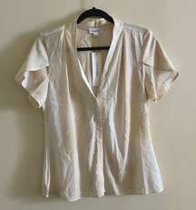 Nwt  business casual beige top pedal sleeves size large