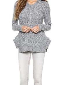 StyleStalker Kyanite Sweater Knit Draped Grey