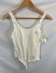 NWT Nine West Intimates Super Soft Bodysuit white size large