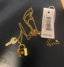 Lock And Key Gold Necklace