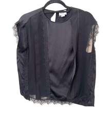 GREY JASON WU Silk Sleeveless Blouse Lace Trim‎ NWOT Sz 4