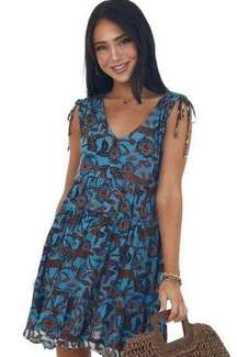 NWT Angie ocean and spice floral dress babydoll small